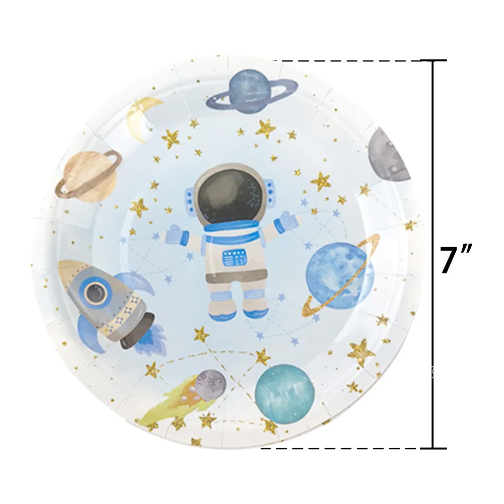 10/50pcs Outer Space Party Tableware Disposable Paper Plates  Space Themed Galaxy Party Kids Birthday Party Decoration Supplies