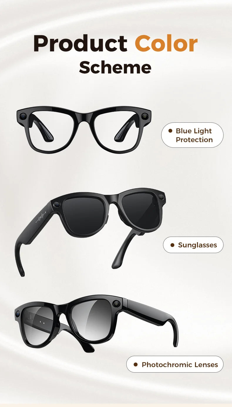 2026 Smart AI Glasses 4K 800W Camera 3600mAh Power Bank 32GB Memory 120+ Translation ChatGPT Music Photos &Video Sunglasses Men