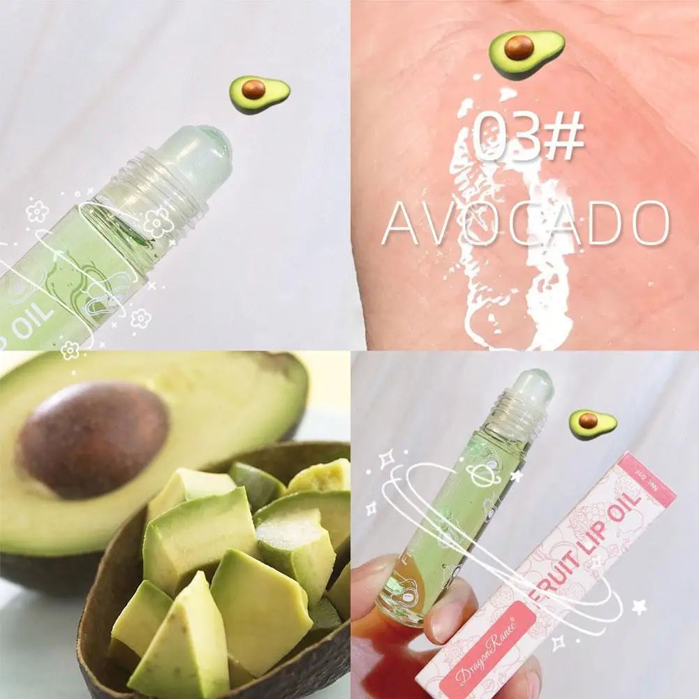 6 Colors Roll-on Fruit Essence Lip Balm LIP Gloss Fruity Lip Oil Gloss Moisturizing Lip Balm Transparent Lip Oil Mirror Randomly