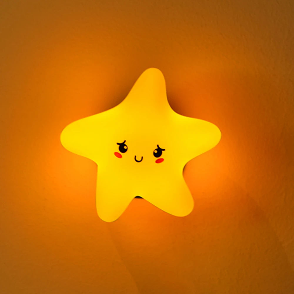 Star Moon Silicone Night Light Touch Sensor Nursery Sleeping Nightlights 3 Level Brightness Wall Light For Kids Chritmas Gift