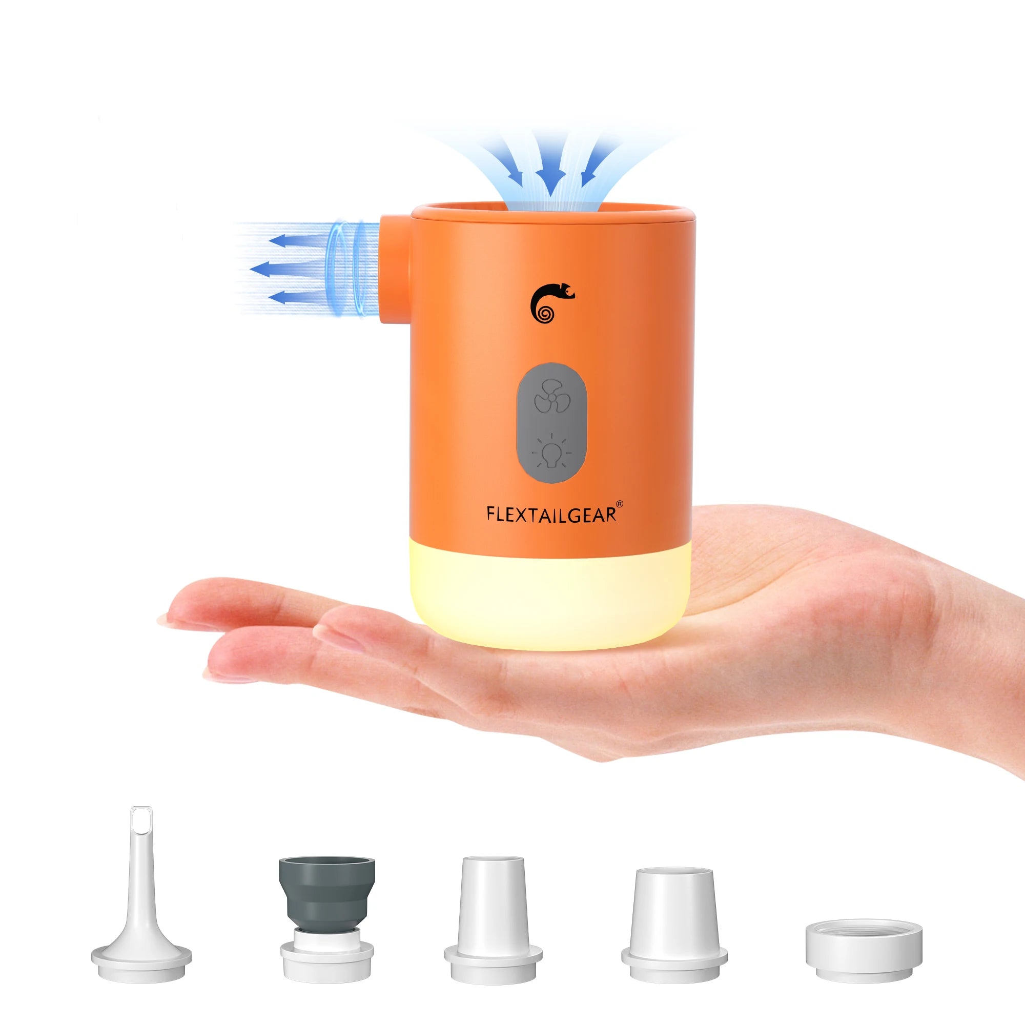 Portable Air Pump Electric Inflator with Camping Light and Emergency Power Supply for Outdoors