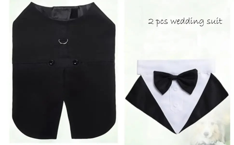 Cotton Large Dog Costume Detachable Two Pieces Dog Wedding Costume Black Dog Clothes Suit Dress Autumn Large Breeds Pet Products