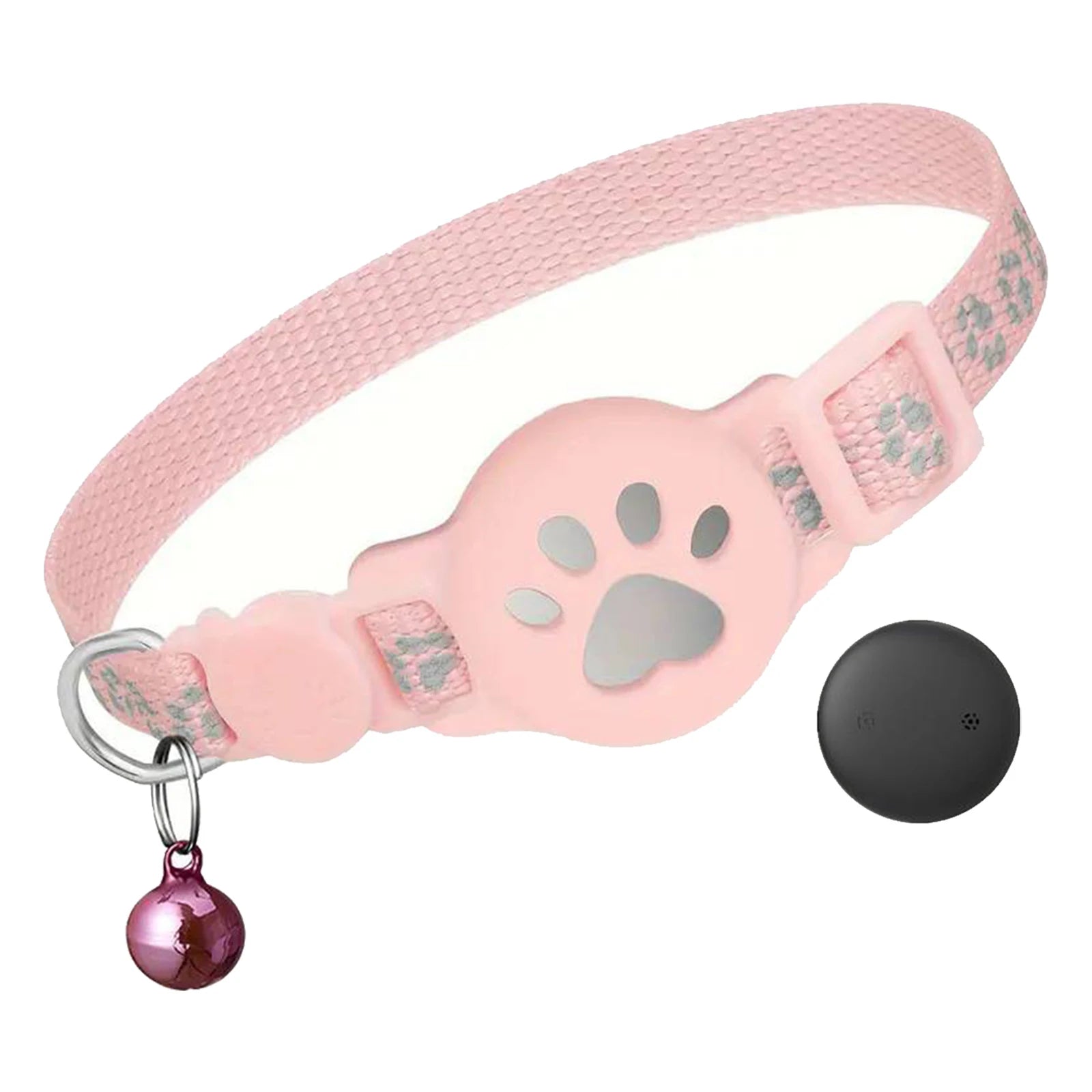 Cat Tracker Collar for iOS & Android Waterproof Electronic Pet Locator with Bell Pet Tracker for Pets Cat Anti-Lost Device
