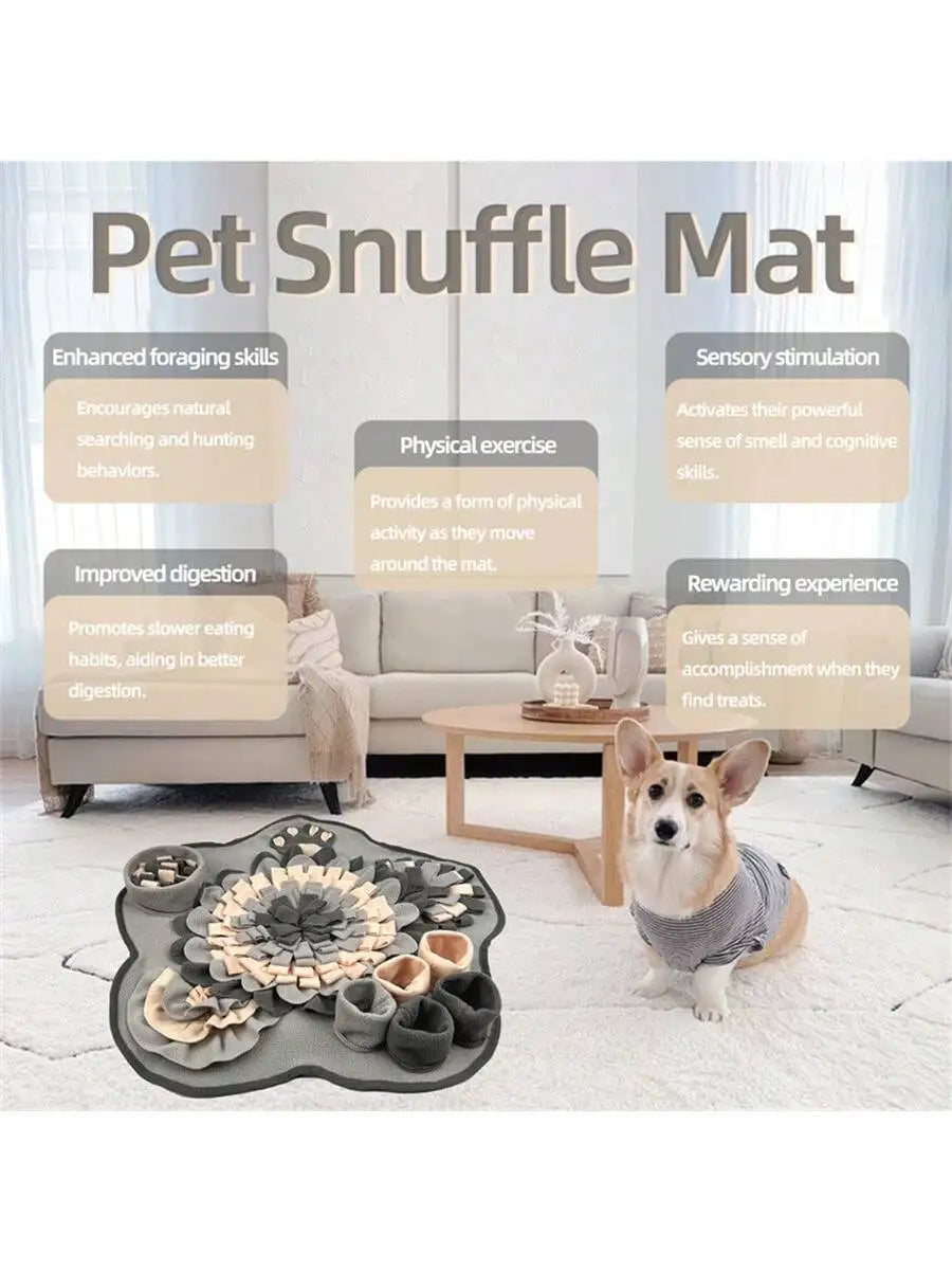 I YAN PETSIN flower-shaped pet sniffing mat for small and medium dogs, interactive nose work training pad for slow feeding