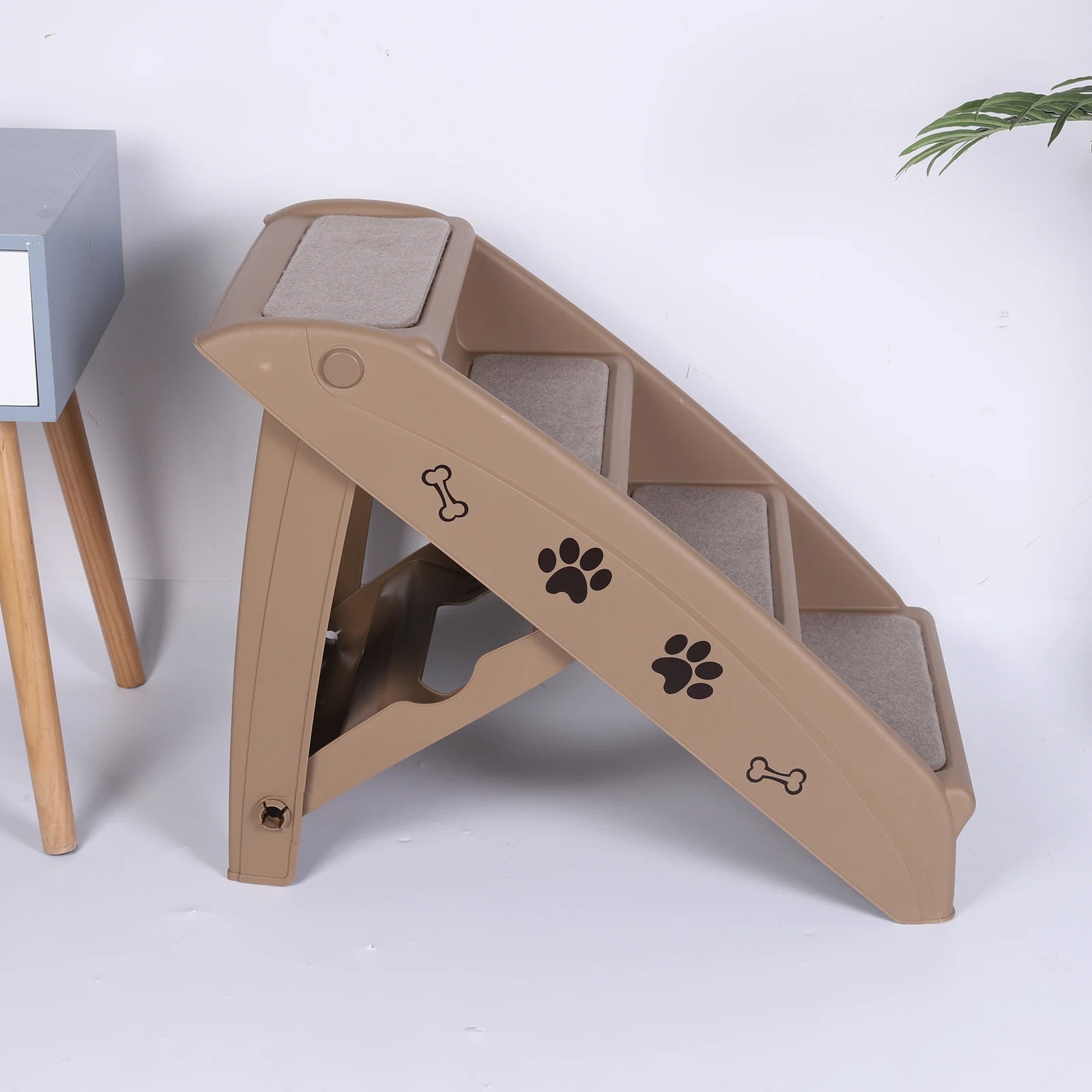 4-Step Pet Dog Stairs Foldable Cat and Dog Steps Nonslip Dog Stairs Ramp Sofa Ladder Pet Furniture for High Bed Chair Couch Sofa