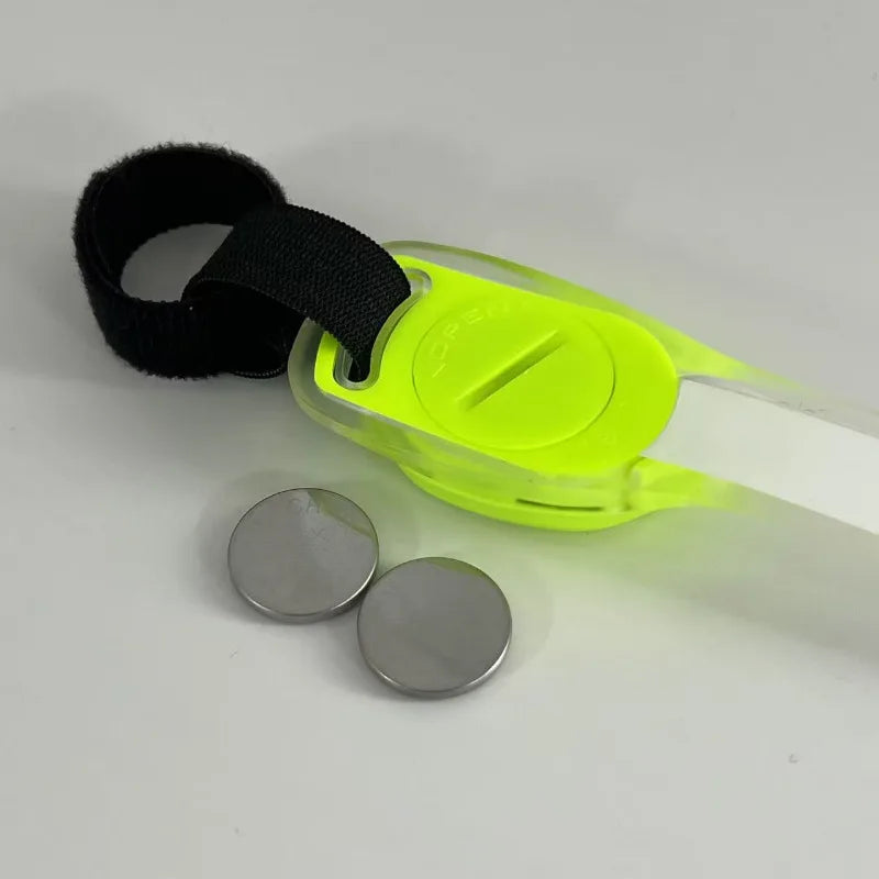 I YAN water-resistant dog safety collar with colorful pendants and LED light strip for night visibility and outdoor safety.