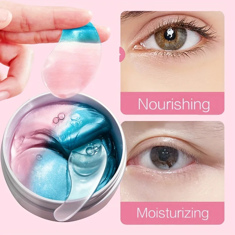 60 Pieces (30 Pairs) of Hydrating Eye Masks, Nourishing and Moisturizing the Skin Around the Eyes, Making the Skin Around the Eyes Smooth and Soft, Exquisite Eye Masks, Two-Color Design