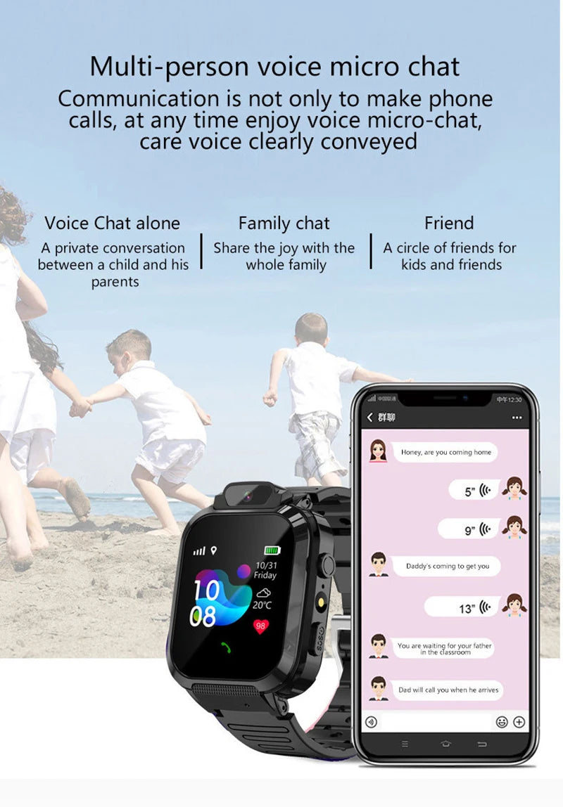 Kids Smart Watch SOS GPS Location Phone Call Sim Card Child Smart Watch Camera Waterproof Upgrade Watch For Kids Gift