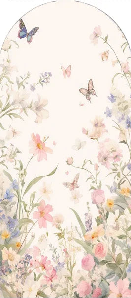 Mocsicka Custom Chiara Arch 2-sided Backdrop Flower Fairy Girl 1st Birthday Party Background Wildflower Baby Shower Photo Booth