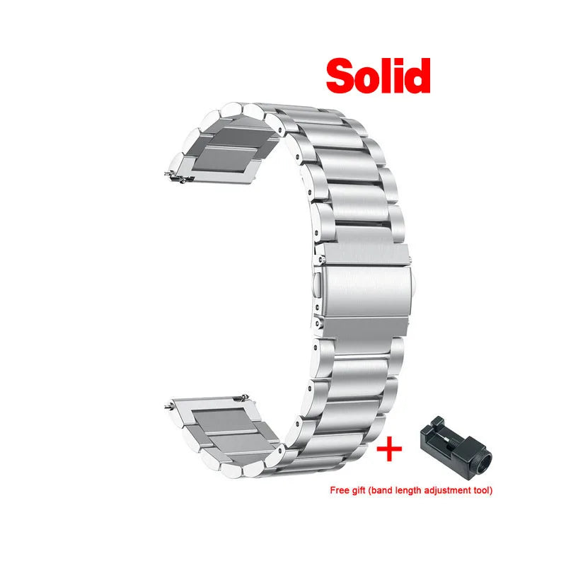 20mm 22mm WatchBand For Amazfit Active/GTS 2/3/4 Mini Strap GTR 2/3/4 42 47mm stainless steel Bracelet For Amazfit Bip 3 5 Band