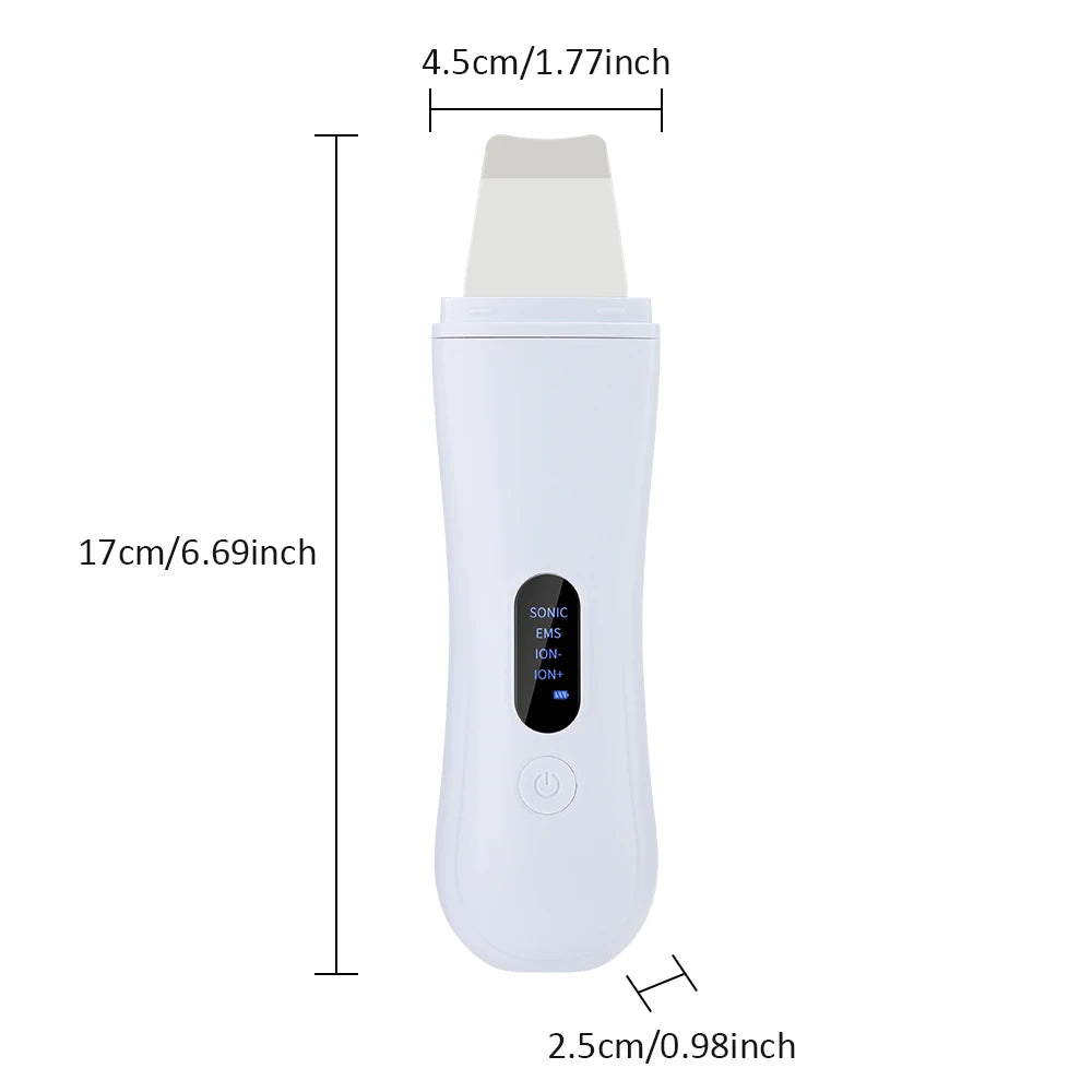Ultrasonic Skin Scrubber Skin Spatula Ion Deep Face Cleaning 4 Modes Facial Lifting Ultrasonic Cleaner Peeling Skin Care Device