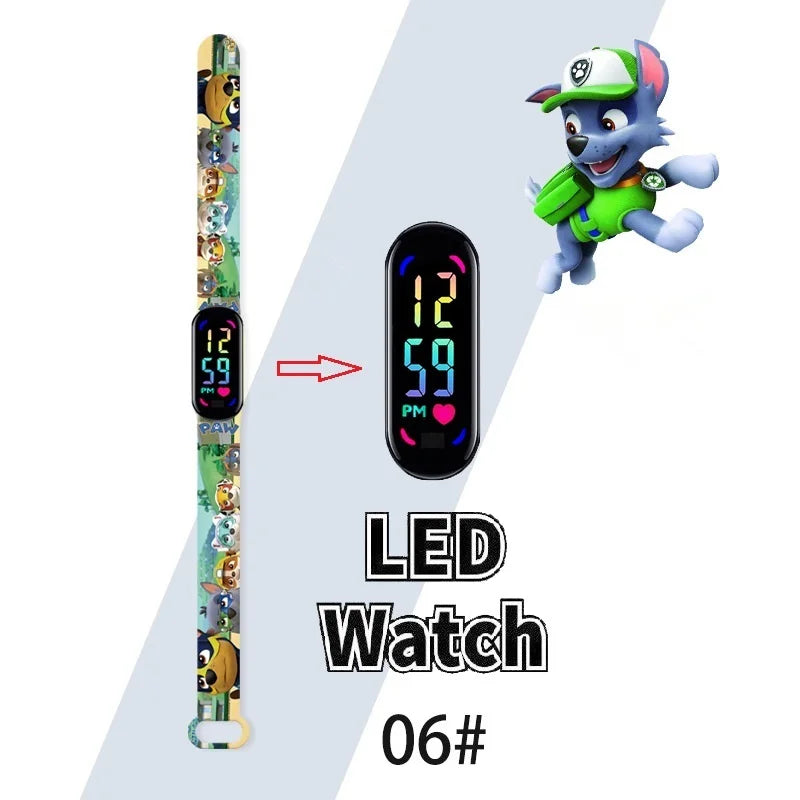 Kids Cartoon LED Touch Screen Watch – Silicone Strap Digital Wristwatch Student Gift for Boys & Girls - I YAN