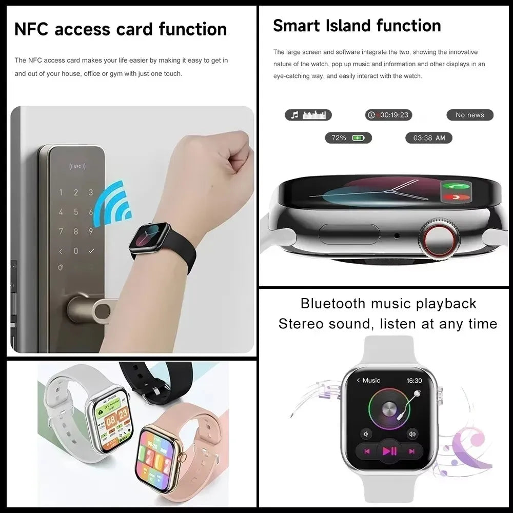 2026 Series 10 GPS Smart Watch – Bluetooth Call Heart Rate Blood Oxygen NFC IP68 Waterproof Smartwatch for Android & iOS - I YAN