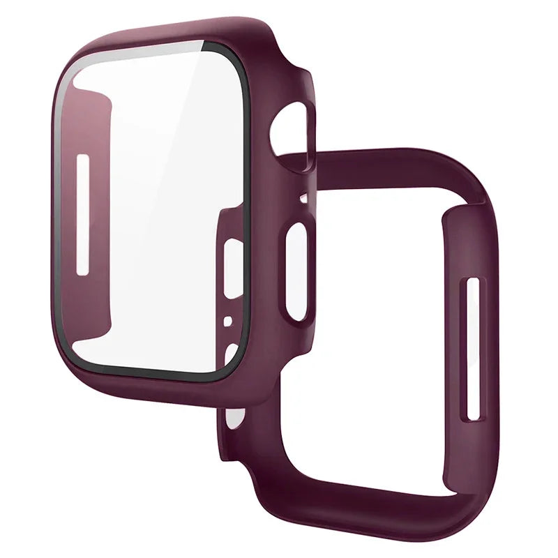 Tempered Glass+Cover For Apple Watch 11 10 9 8 7 46mm 42mm PC Bumper Screen Protector Case iWatch Series 7 6 5 4 SE3 44 40 45mm