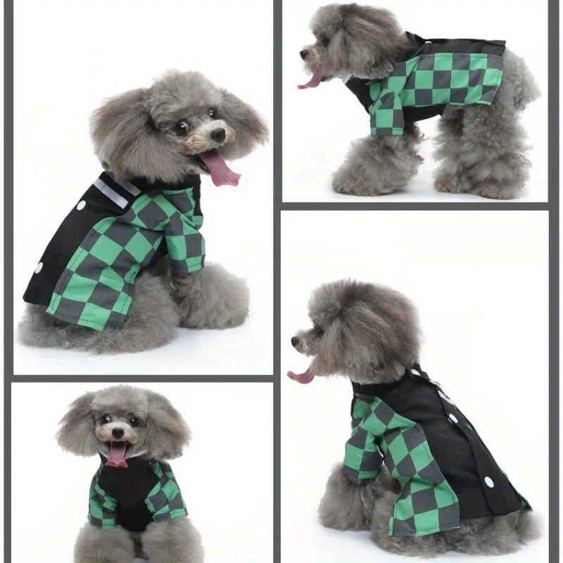 Japanese Kimono Pet Halloween Costume for Small Dogs and Cats – Cosplay Outfit for Puppy Kitten Dress Up