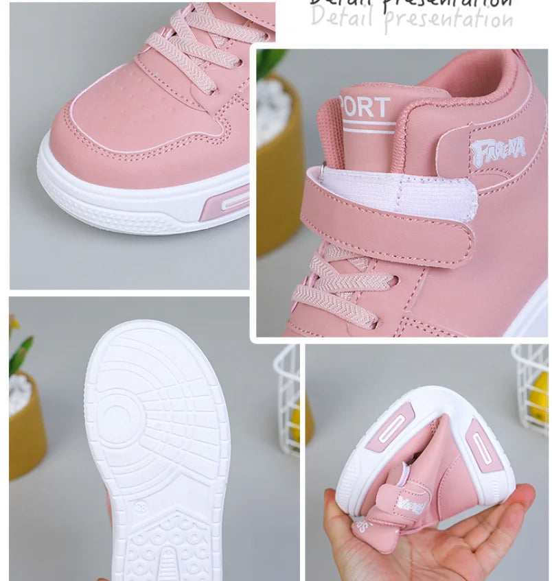 Kpop Demon Hunters High Top Sneakers for Kids Boys Girls Fashion Sport Shoes Anti Slip Casual Footwear Children Leather Sneaker