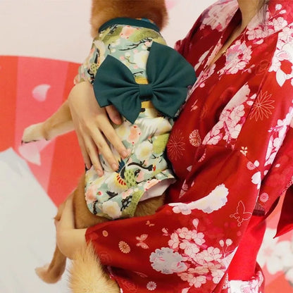 Festival Formal Pet Dog National Costume for Small Medium Dogs Japanese Style Puppy Cat Clothes French Bulldog Shiba Inu Kimono