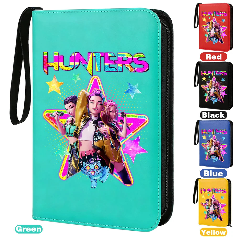 I YAN Demon Hunters Card Album Binder with 400 pockets, PU zipper holder, ideal for storing trading cards and collectibles.