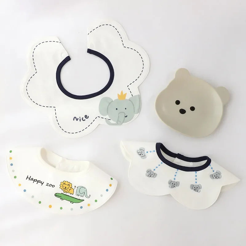 3-Pack Cotton Gauze Baby Bibs | Soft Petal Print Drool Bibs for Newborns - I YAN