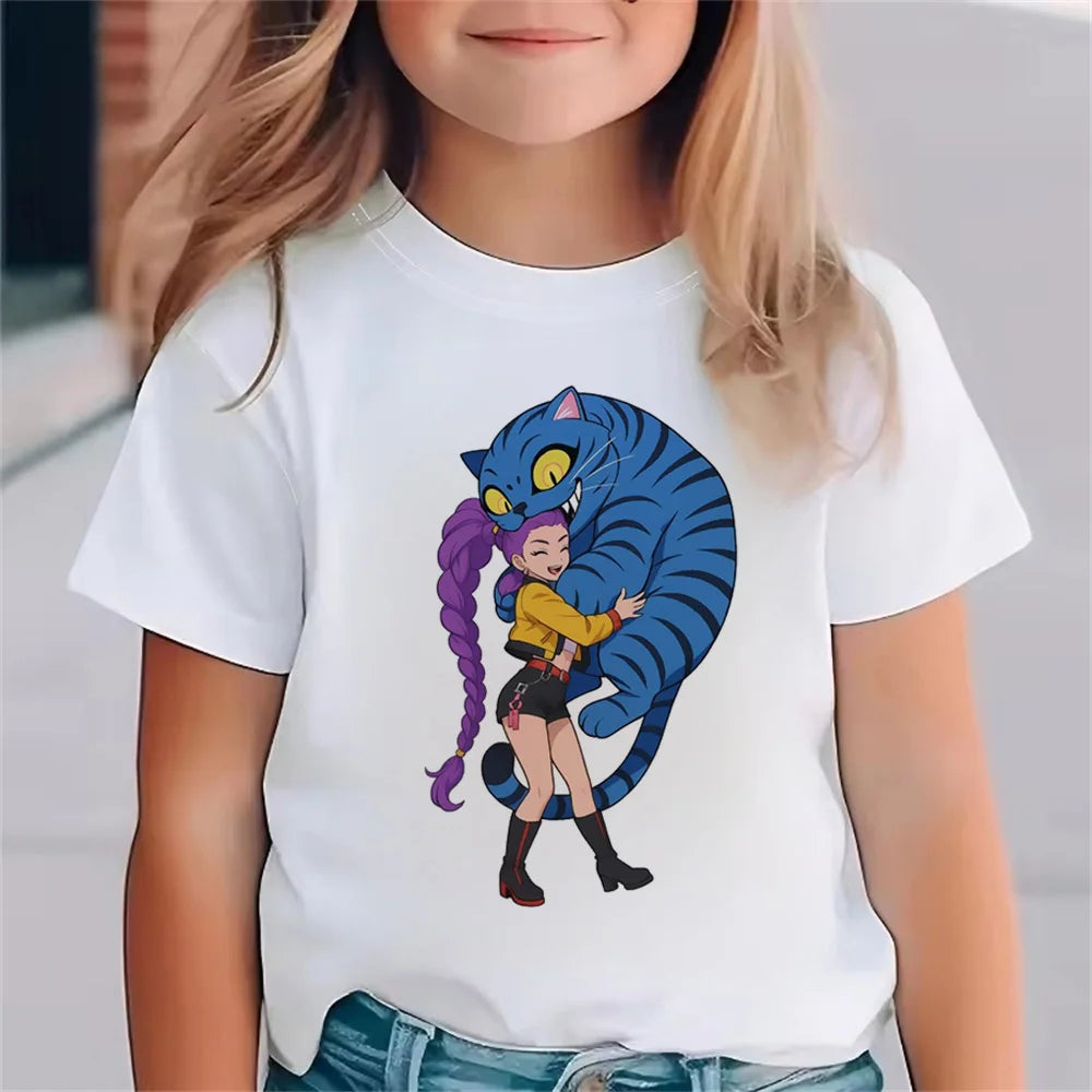 Fashion Movie Kids T-shirt KPop Demon Hunters  Funny Gift for Fans Tshirt K-Pop Demon Hunters Clothes Cool Girls Tee Top