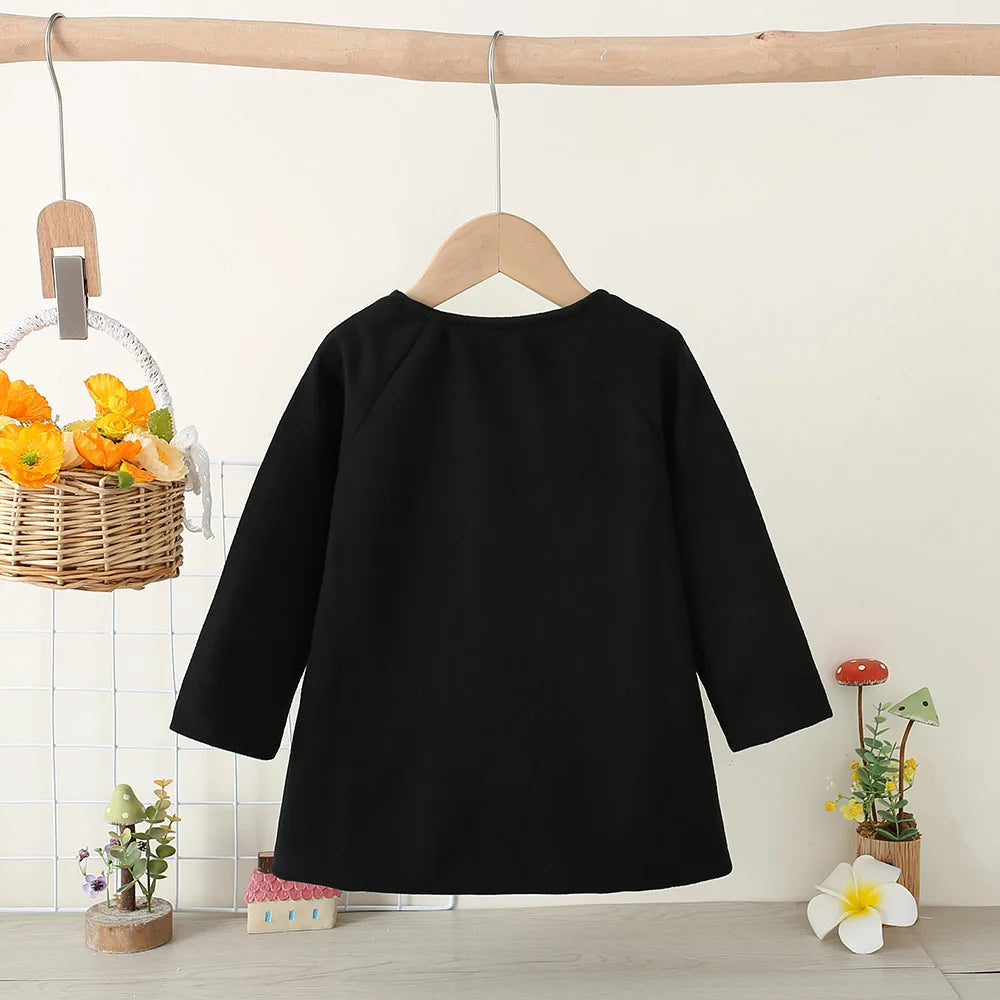 Children's New Girls' Round Neck Raglan Sleeve Woolen Coat Children's Autumn and Winter Westernized Solid Color Woolen Top