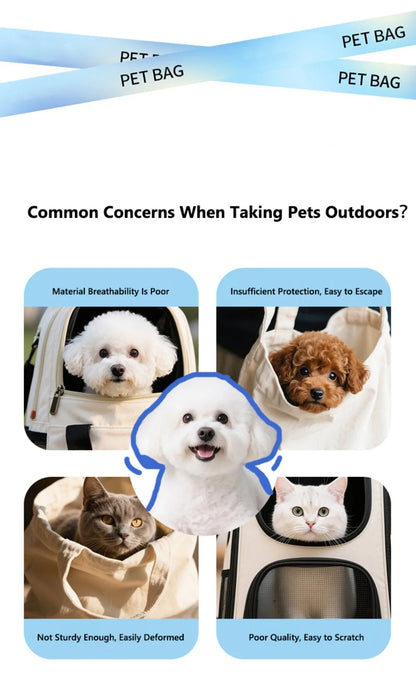 Breathable I YAN portable mesh pet carrier bag with shoulder strap, foldable dog travel tote for summer trips