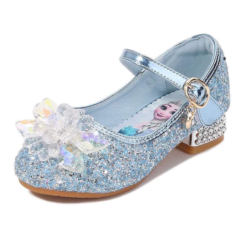Spring New Children's Shoes Ice And Snow Romance Princess Elsa Shoes Girl's Fashion Sandals Crystal Princess Shoes