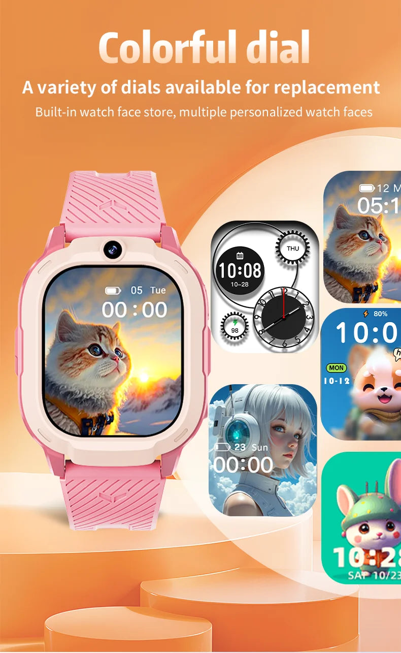 I YAN T70 kids smartwatch featuring GPS tracking, video call, waterproof design, SIM card, and parental remote monitoring.