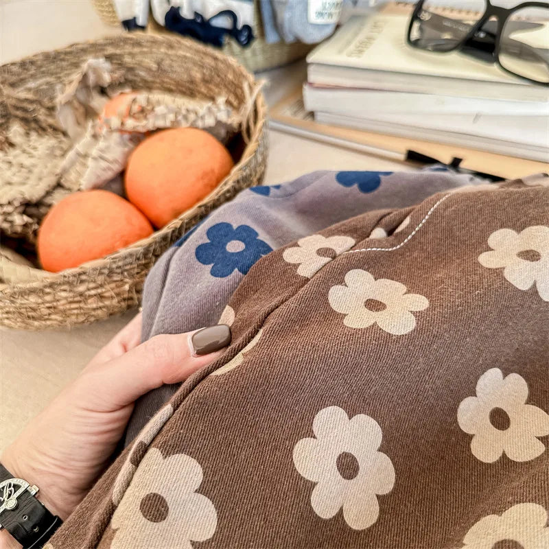 Autumn New Children Loose Trousers Vintage Flower Print Girls Harem Pants Baby Boys Casual Pants Cotton Baby Trousers Clothes