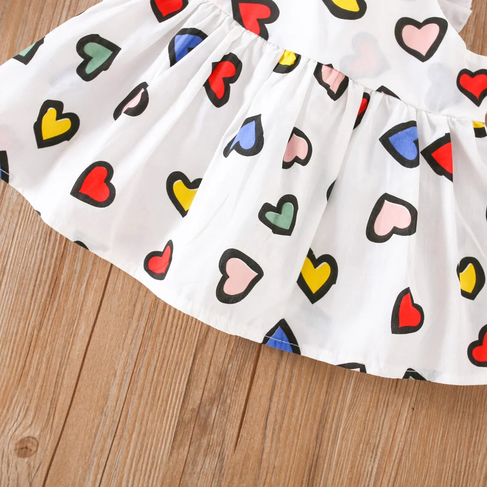 Colorful baby girl summer dress by I YAN with a cute dragonfly crossbody bag, suitable for ages 0-3 years.