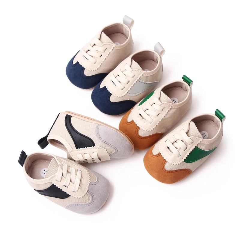 Baby Step Front Shoes Soft-bottom Anti-slip Shoes for Newborns Aged 0-12 Months Classic Children's Canvas Shoes BC2292