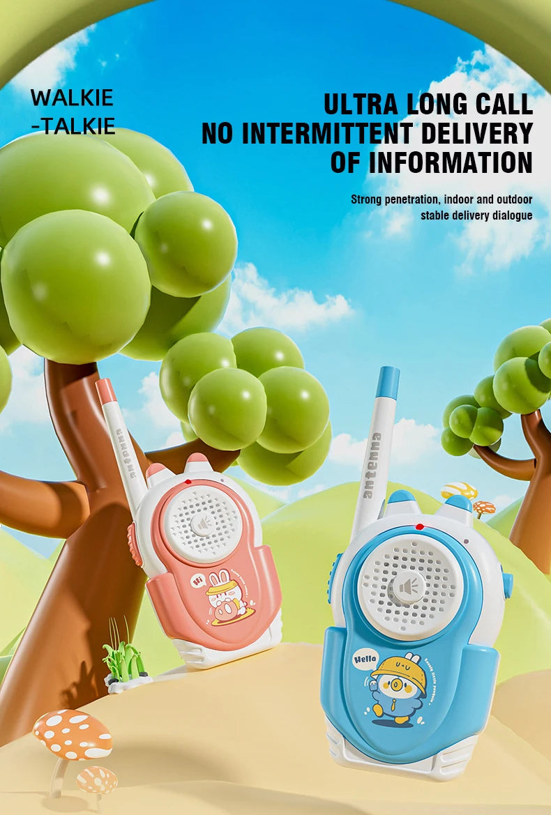 2PC Children's Walkie-talkies Wireless Cartoon Pagers Remote Intercom Outdoor Kids Toys Parent-child Interaction Education Game