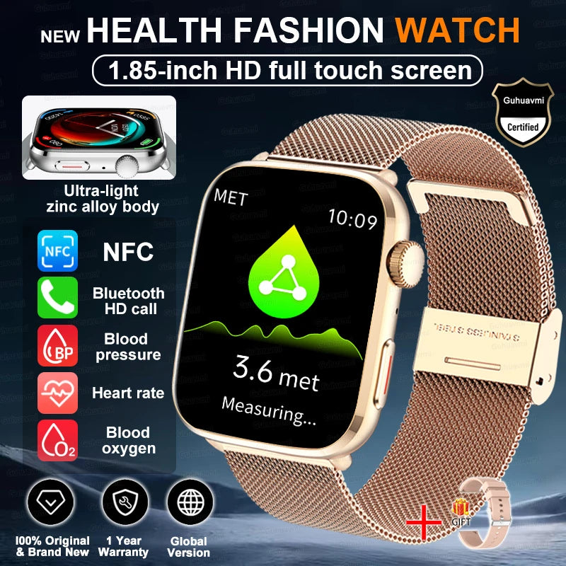 New Fashion NC SmartWatch For Men 1.85'' 240*284 AMOLED Screen Bluetooth Call Health Monitor Waterproof Sport Smartwatches Women