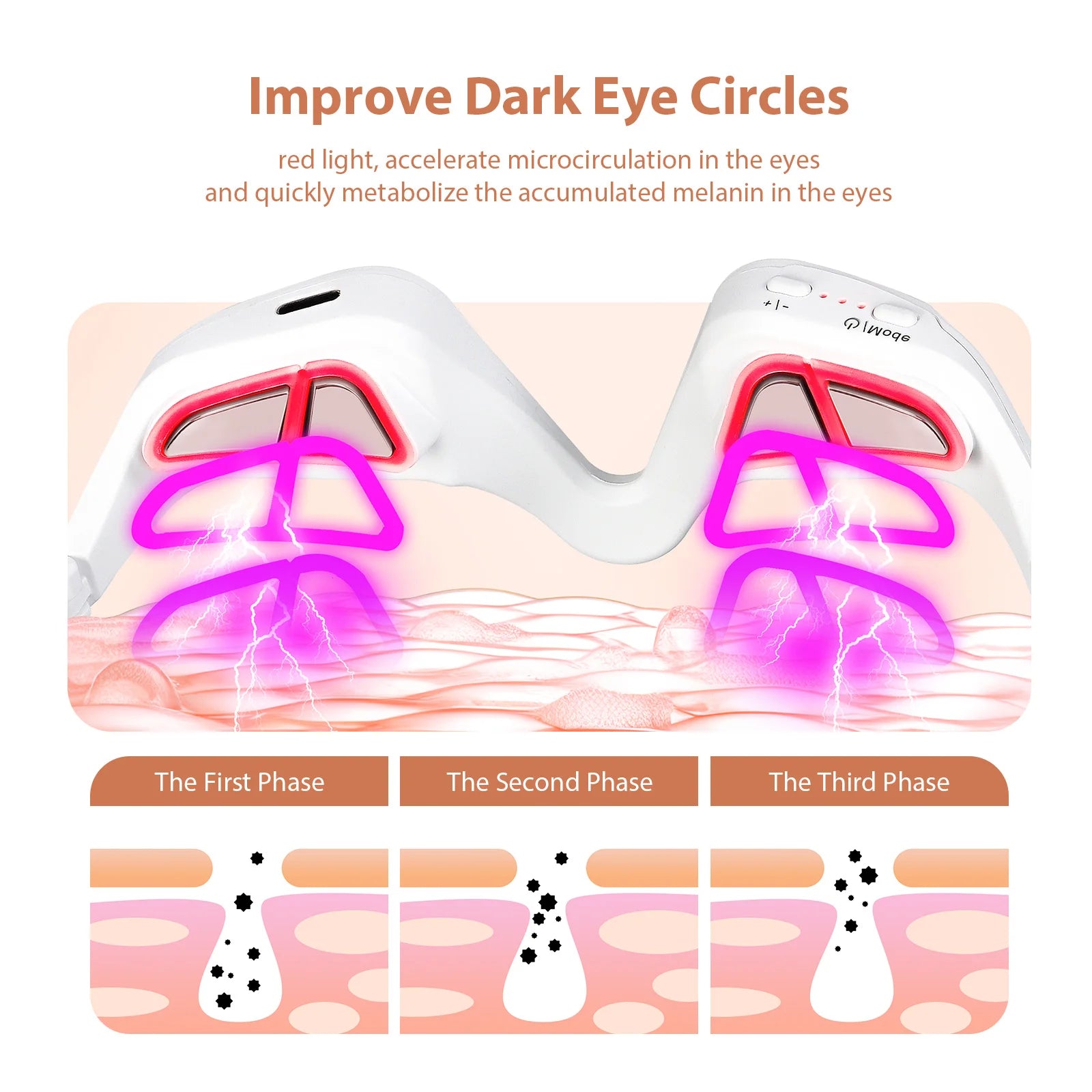 EMS Redlight Eye Massage Eyes Beauty Device Removal Dark Circles Anti-eye Wrinkles Fatigue Relief