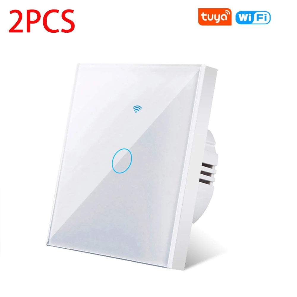 AXUS EU WiFi Smart Light Switches Touch Switch RF433 No Neutral Wire Smart Home Life Tuya App Control Support Alexa Google Home