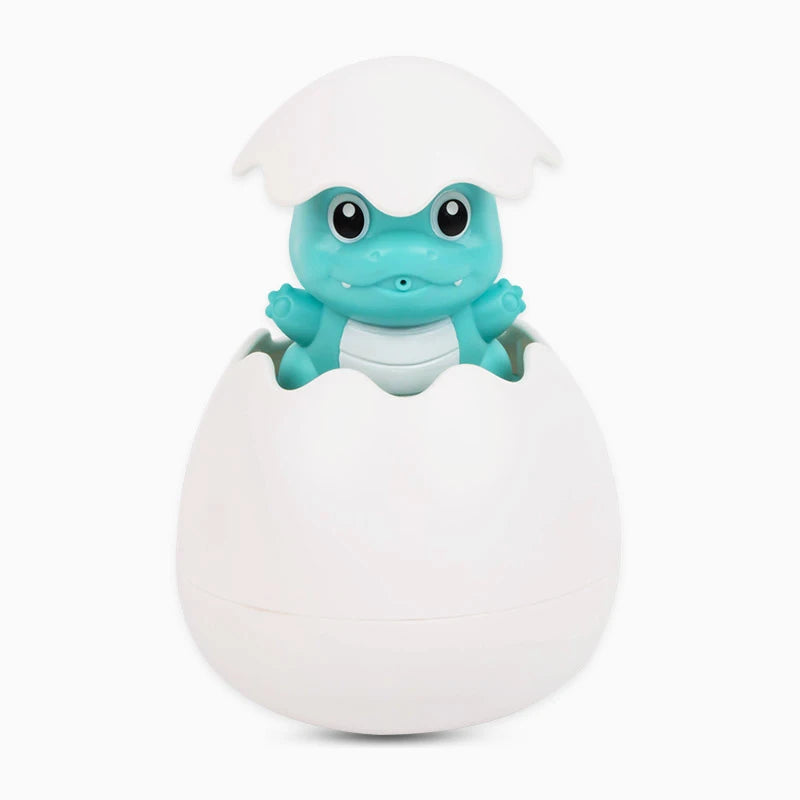 Baby bath toy by I YAN featuring a cute duck and penguin water spray sprinkler for kids in a bath setting.
