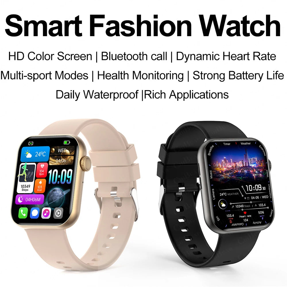 New Smart Watch Full Touch Screen Bluetooth Call AI Voice Heart Rate Waterproof Watches Sports Bracelet Smartwatch Women