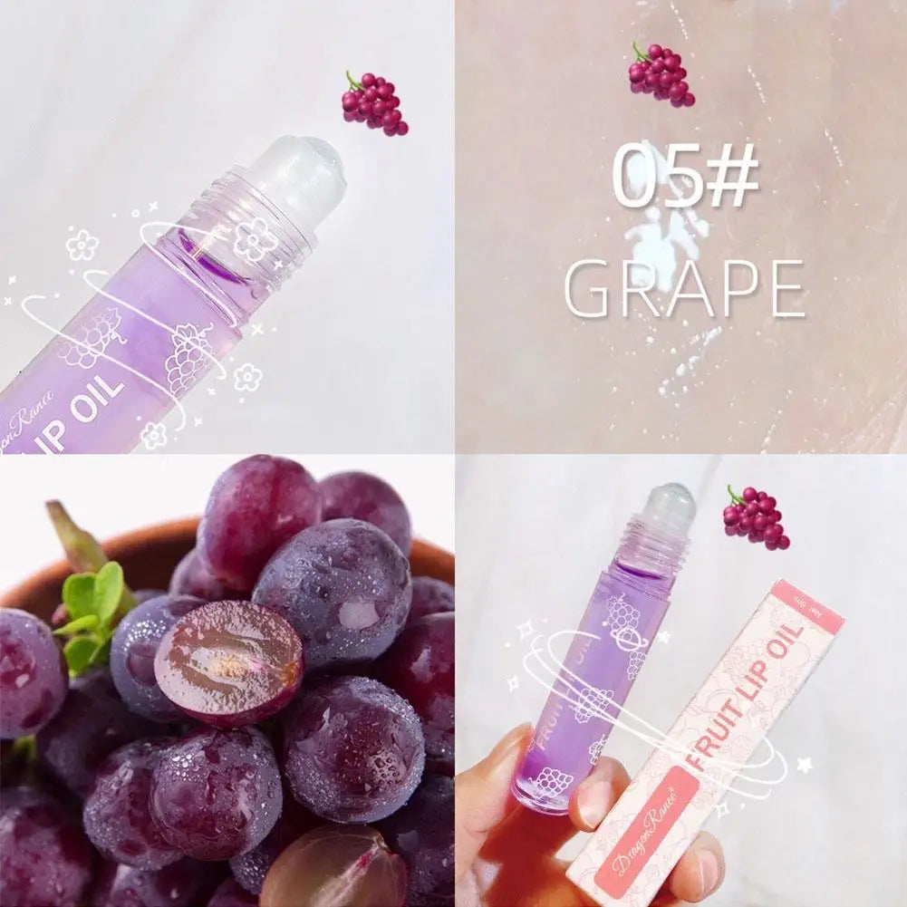 6 Colors Roll-on Fruit Essence Lip Balm LIP Gloss Fruity Lip Oil Gloss Moisturizing Lip Balm Transparent Lip Oil Mirror Randomly