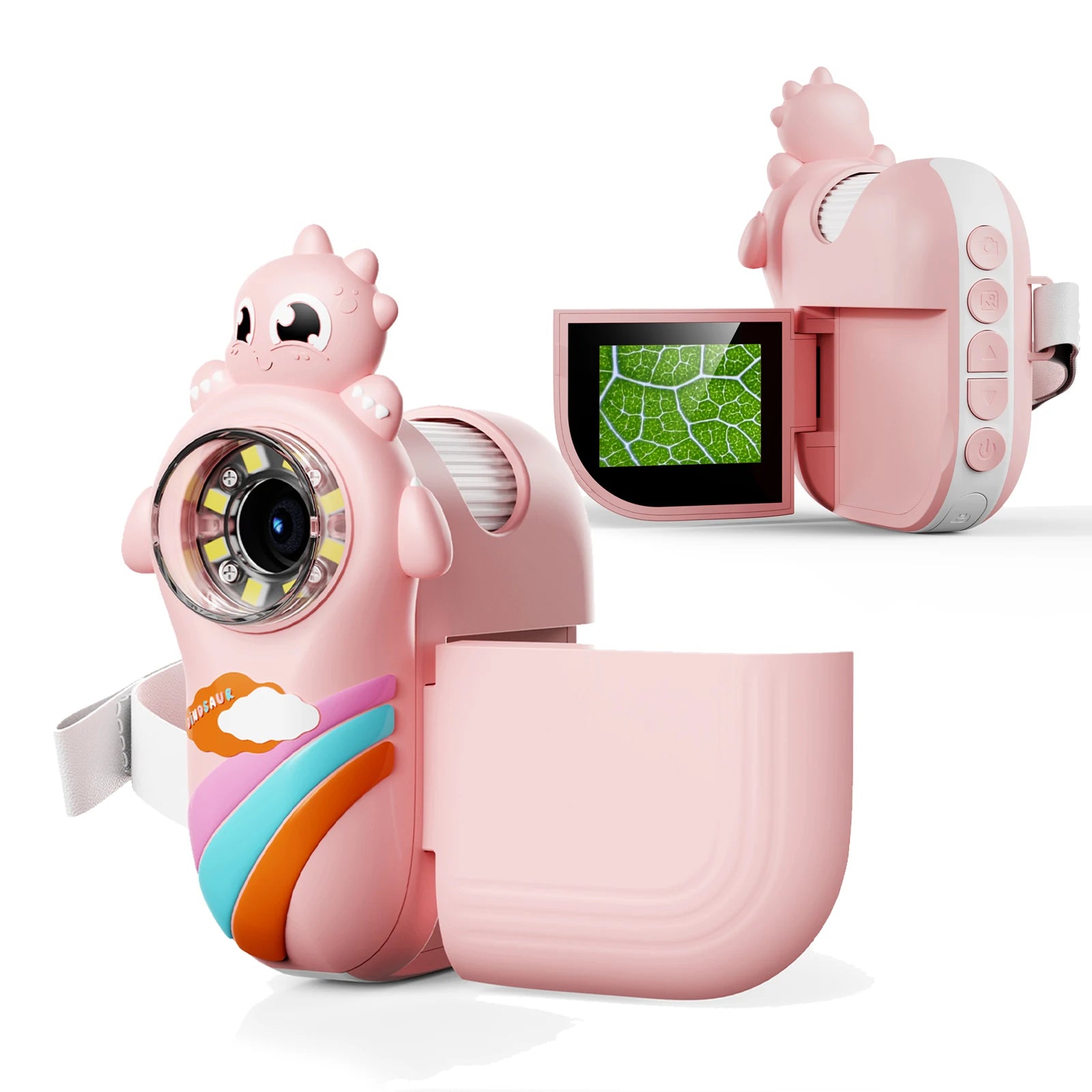 Kids Microscope 8 LED Light 1000x Magnifying Handheld Digital Microscope Adjustable Focus Telescope for Christmas Birthday Gift