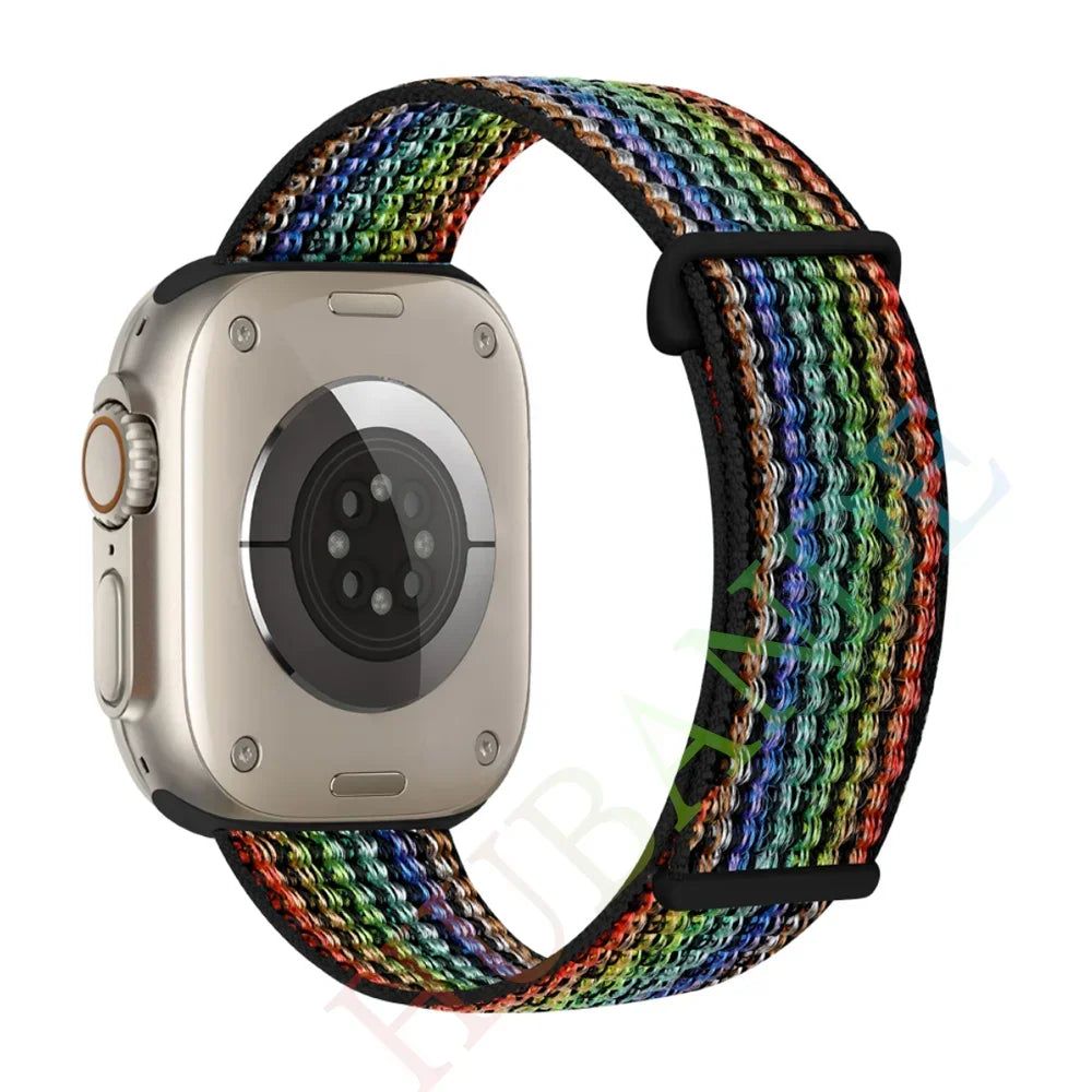 Nylon Strap for Apple Watch 10 42mm 46mm Ultra 2 49mm Breathable Replacement Wristband for IWatch 9 8 7 6 5 4 3SE 45mm 41mm 44mm