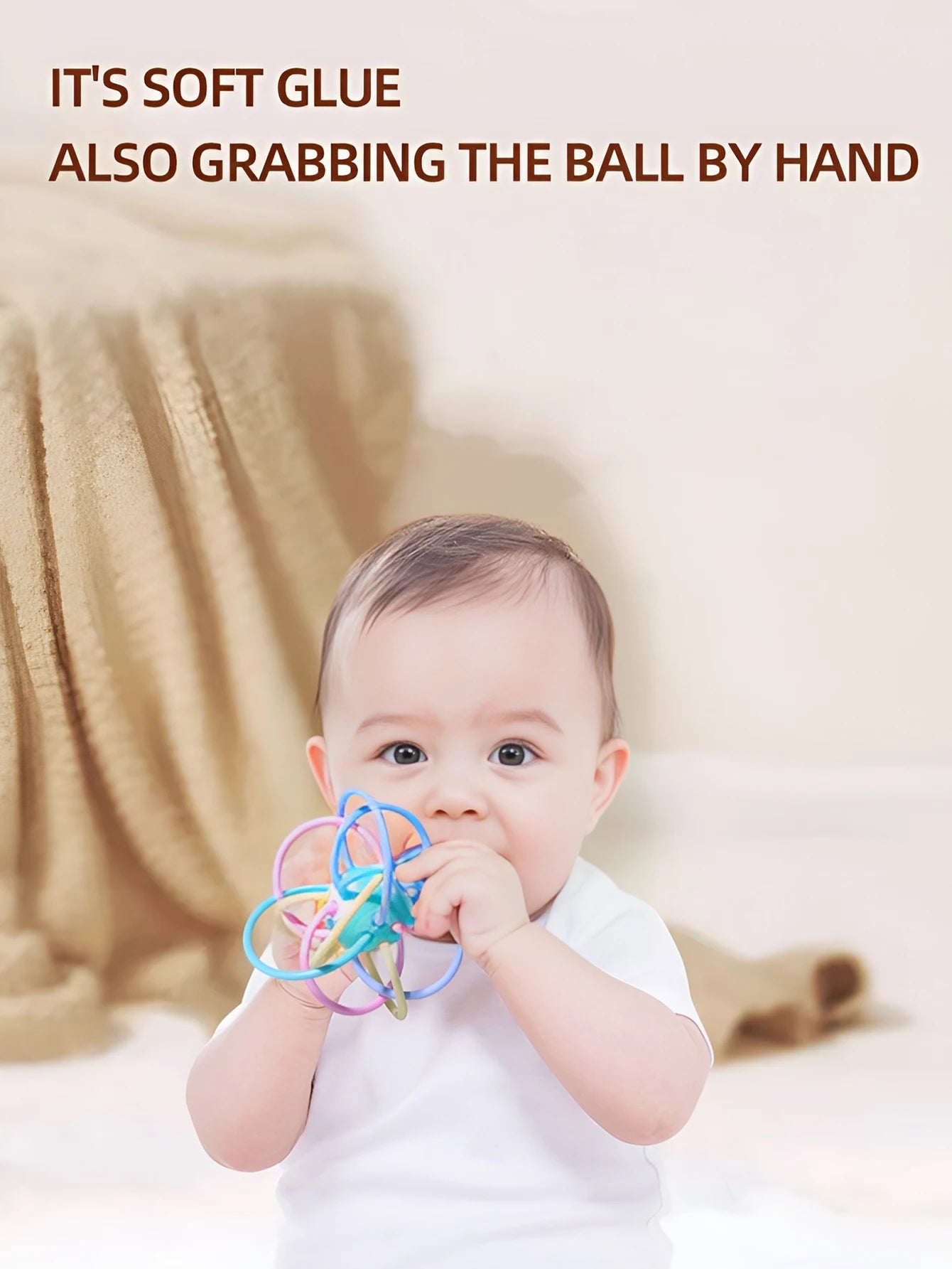 Manhattan Square Teether Ball – Baby Grip & Chew Sensory Toy - I YAN