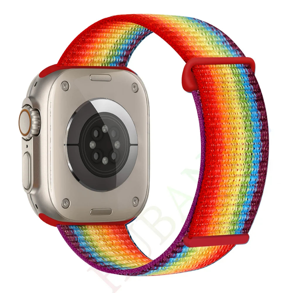 Nylon Strap for Apple Watch 10 42mm 46mm Ultra 2 49mm Breathable Replacement Wristband for IWatch 9 8 7 6 5 4 3SE 45mm 41mm 44mm