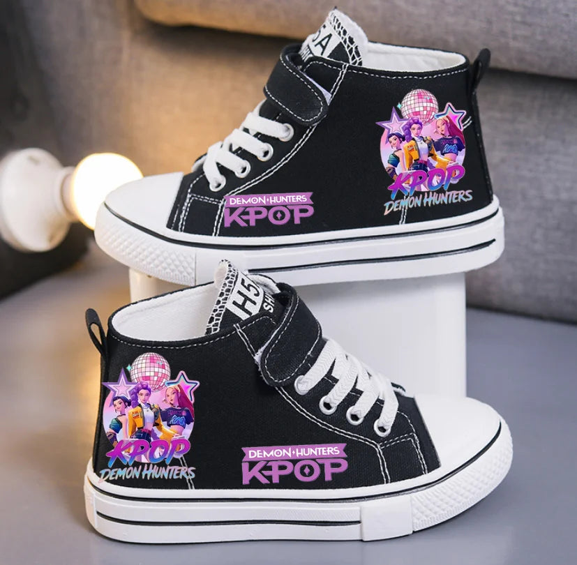 Kpop Demon Hunters Children's Canvas Shoes Fashion Student Shoes Boys Girls Outdoor Sport Shoes Sneakers Print Kids Casual Shoes