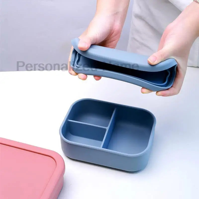Silicone Lunch Box with 3 Compartments – Leakproof BPA Free Bento Box - I YAN
