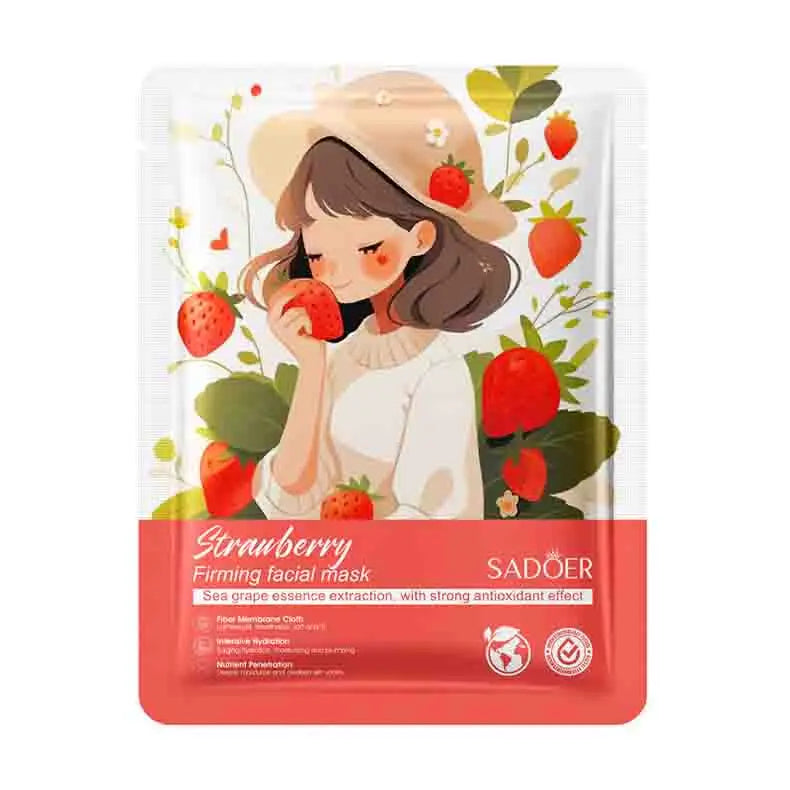 10pcs SADOER Fruits Facial Masks for Face Moisturizing Brightening Firming Hydrating Face Mask Beauty Facial Skin Care Products