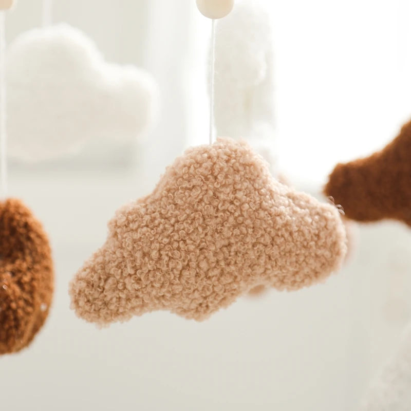 Crochet Stars Baby Crib Mobile – Wooden Bed Bell Hanging Toy for Newborns 0-12M - I YAN