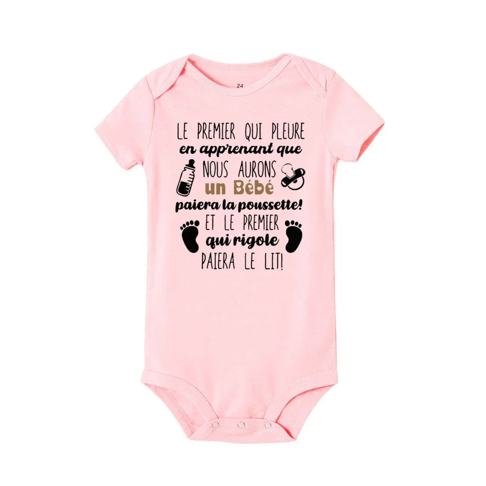 Mini Us in 2026 Print Baby Romper Casual Short Sleeve Infant Jumpsuit Boys Girls Bodysuit Summer Pregnancy Announcement Clothes