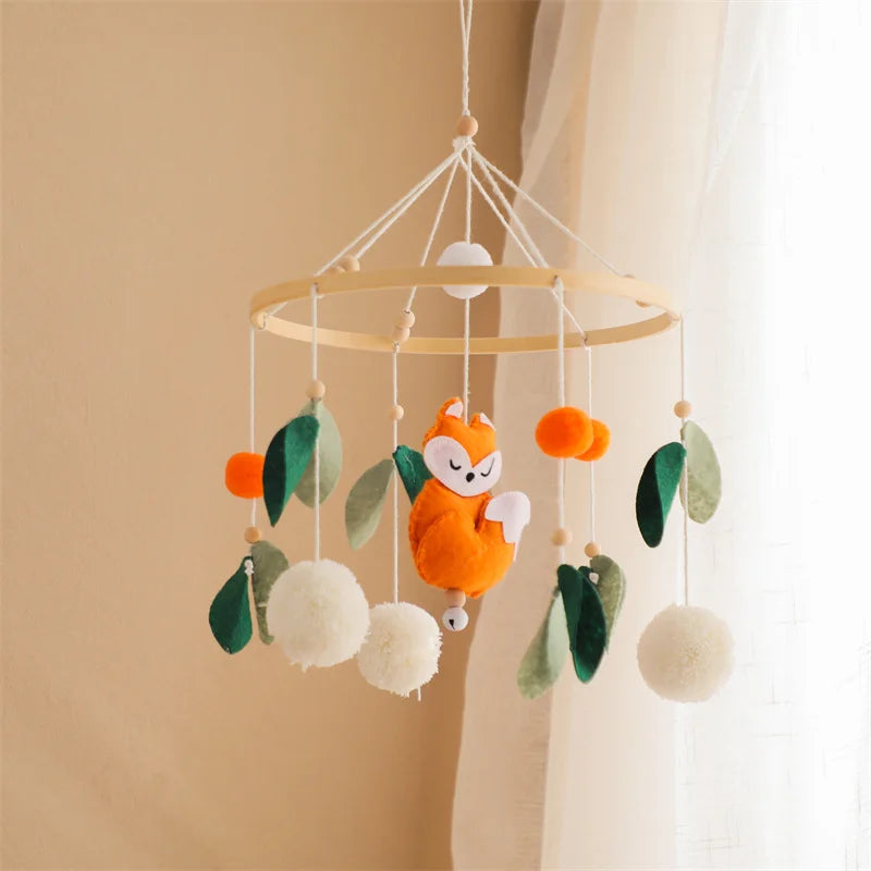 Hot Air Balloon Wooden Baby Crib Mobile – Musical Bed Bell & Rattles for Newborns 0–12M - I YAN