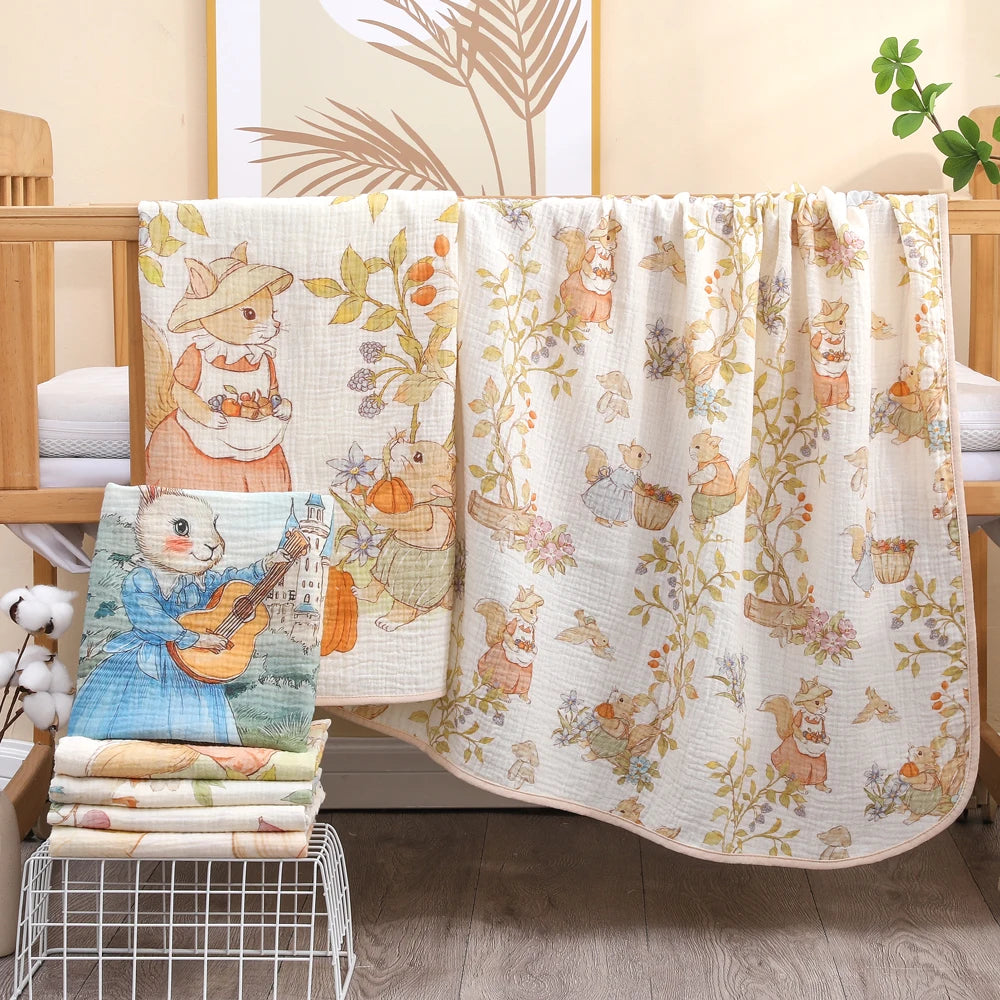 Newborn Baby Bath Towel Class A Pure Cotton Gauze – Soft Absorbent Children's Blanket for All Seasons - I YAN