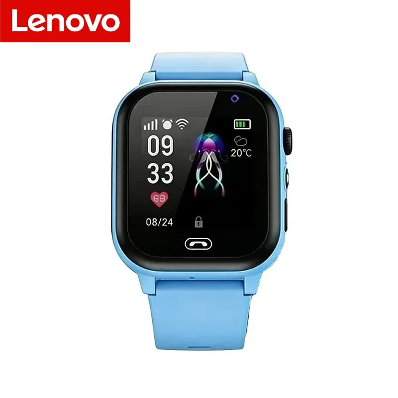 Lenovo Kids Smart Watch by I YAN with waterproof design, GPS, SOS, camera, call function, and SIM card for children.
